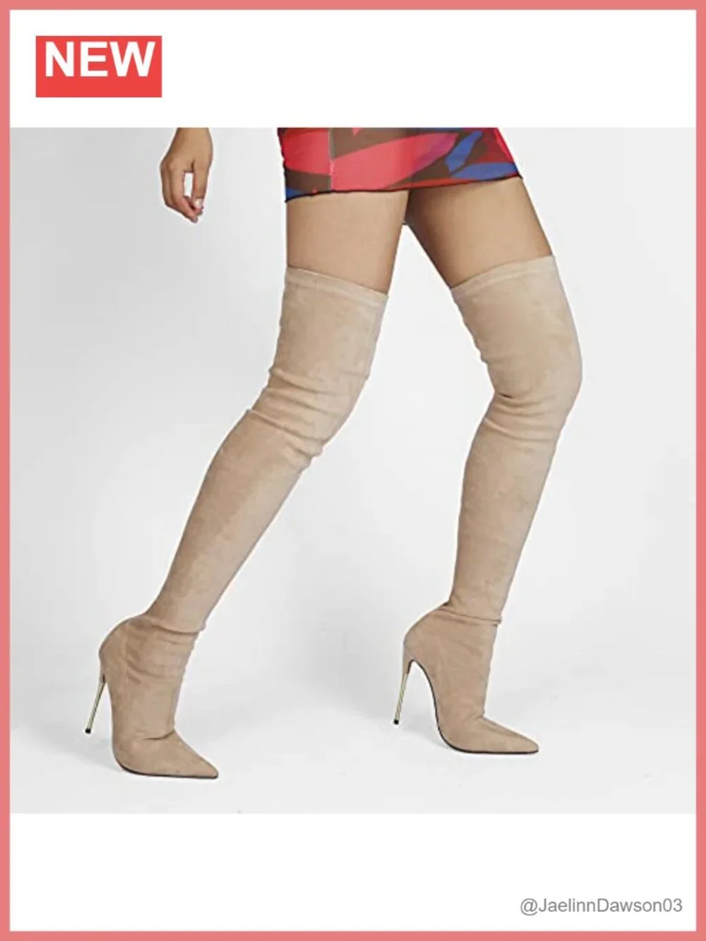 Suede Leather Pointed Toe Stiletto Super High Heel Over-the-Knee Boots for